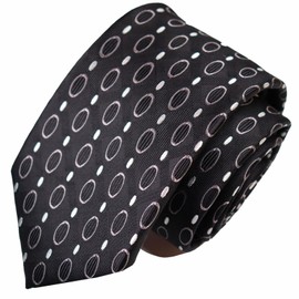 Michi Kolondon MKJ-043 Wrinkle-Resistant Bonding Processing Fabric Lined Volume, Made in Japan Necktie Brand Koshino Small Pattern Silk 100% Unisex Compatible, multicolor (black / gray)