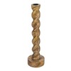 Creative Co-Op Tall Hand-Carved Mango Wood Twisted Taper Candle Holder,