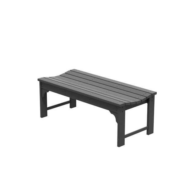 WestinTrends Malibu 48" Outdoor Bench, All Weather Resistant Poly Lumber Backless Patio Garden Bench, Adirondack Curved Bench Seat for Comfort, Gray