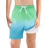 Haloumoning Boys Swim Trunks with Boxer Brief Liner Kids Gradient
