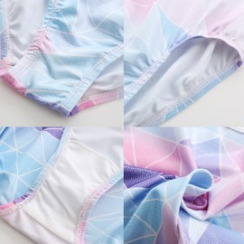 Gymnastics Leotard for Girls 3-14 Years Long Sleeve Sleeveless Outfits, Kids Toddler Gymnastique Leotards Bodysuit Outfit (Colorful Geometric-Long Sleeve, 11-12 Years)