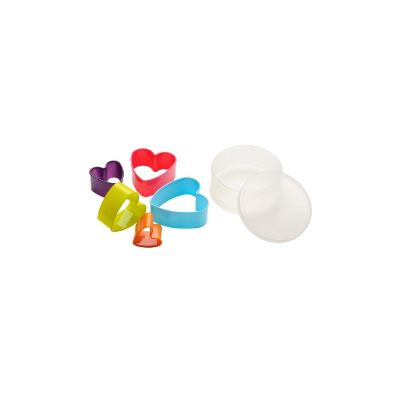 Premier Housewares Heart Shaped Cutters - Set of 5, Multi-Coloured