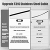 T316 Black 3/16“ Stainless Steel Cable, 250ft Wire Rope 7x19
