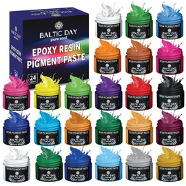 BALTIC DAY 24 Color Pigment Paste for Epoxy Resin Set – Opaque Epoxy Pigment, Epoxy Dye Paste & High Concentration Mica Powder for Resin Art, Jewelry, Tumblers, Coasters & Crafts