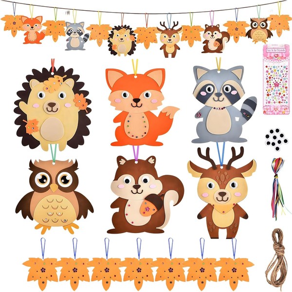 Pack of 13 Autumn Craft Set for Children, DIY Animal
