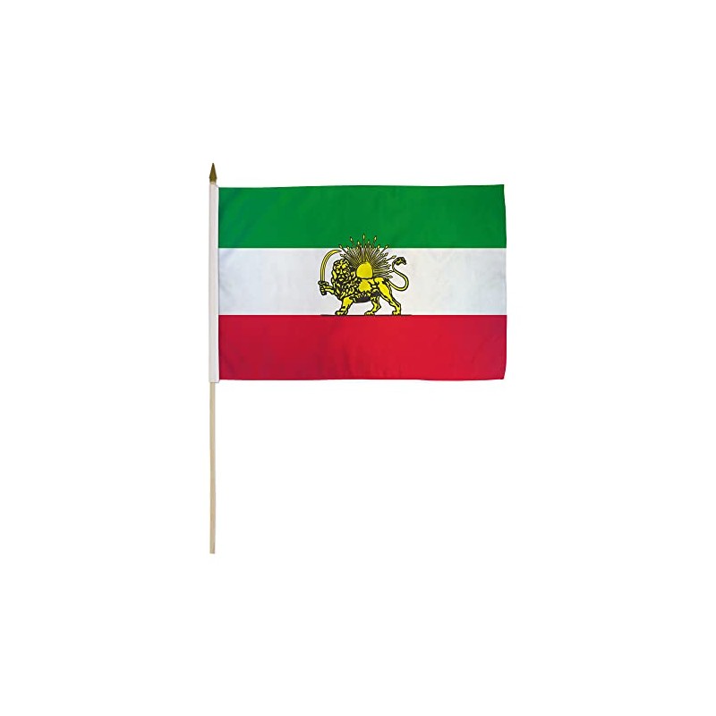 Iran (Lion) 12x18in Stick Flag - 1 dozen pack