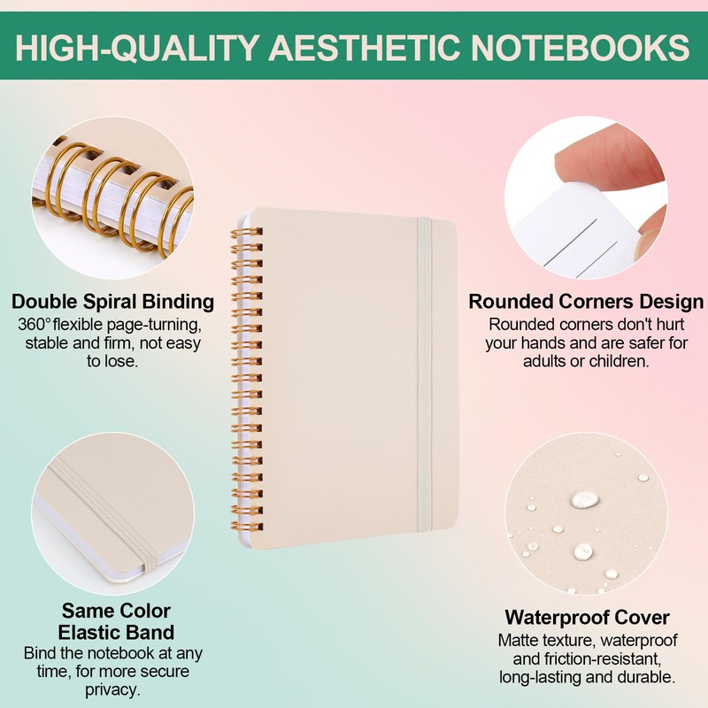 Utron 3 PCS Small Spiral Notebook 5x7, Notebooks for Note