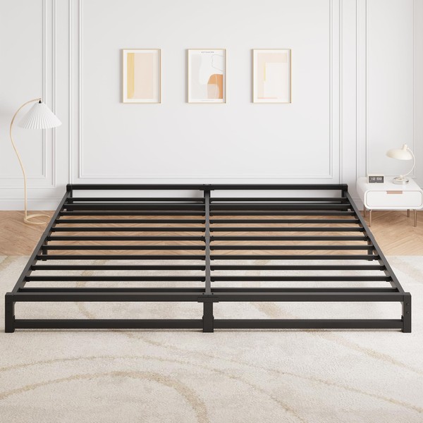 GarveeHome 6 Inch King Bed, Metal Platform Bed Frame with