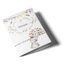 OLGS Maternity Log Cover 3-Piece Boho Friends Baby Pregnancy Gift Idea Protective Cover for Maternity Log for Expecting Mothers (Maternity Log without Personalisation, Elephant)