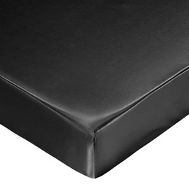 SiinvdaBZX Satin Mini Crib Sheets 38 x 24In, Silky Soft Mini Portable Crib Sheets Mattress Cover Portable Playard Sheets with 5In Deep Pocket, Great for Baby Hair (Black)