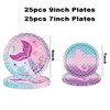 202 Pcs Mermaid Birthday Decorations Party Supplies, Include Mermaid Plates