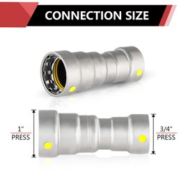 1-Pack EFIELD 1" x 3/4" Carbon Steel Press Reducing Coupling, P X P Press Connection (1" x 3/4")