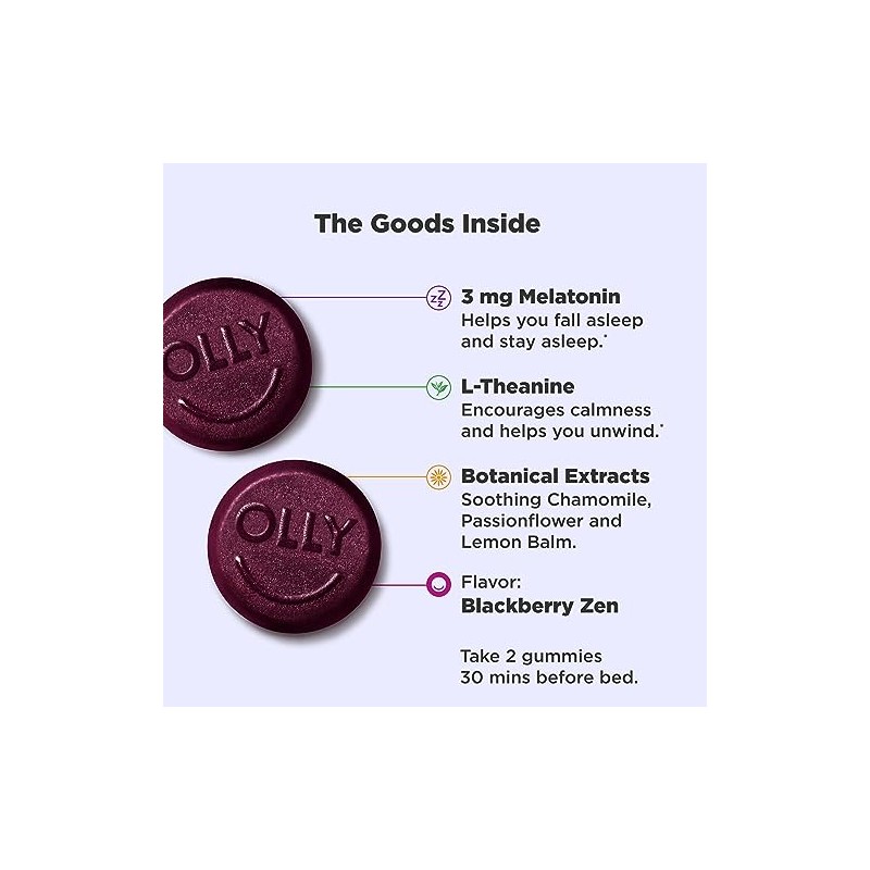 OLLY Blackberry Zen Restful Sleep Gummy, 10 CT
