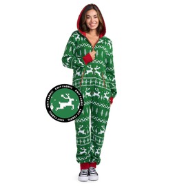 Tipsy Elves Women's Christmas Green Fair Isle Knit Jumpsuit Size Medium