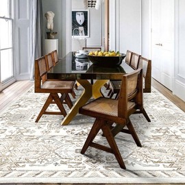 SONGLET 9x12 Area Rug, Machine Washable Rug 9x12, 9x12 Large Area Rug for Living Room, Non-Slip Carpet for Under Dining Table Farmhouse Bedroom Nursery Home Office