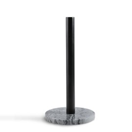 Koville African Marble Base Paper Towel Holder Countertop, Metal Rod 6" Marble Base Paper Towel Holder Stand for Kitchen Organization and Storage, Fit for Standard Size Rolls