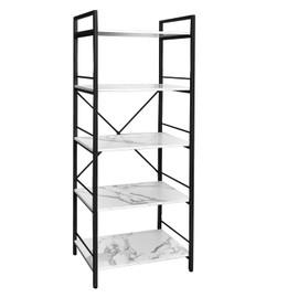 AT-VALY 5-Tier Bakers Rack with Storage Shelf,Free Standing Kitchen Storage Shelf Rack 23.6 L x 15.7 W x 62.6 H (Black)