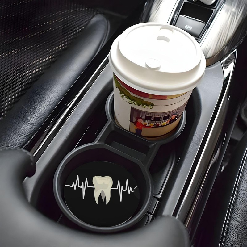 Tooth Heartbeat Dentist Dental Hygienist Assistant Car Coasters for Cup