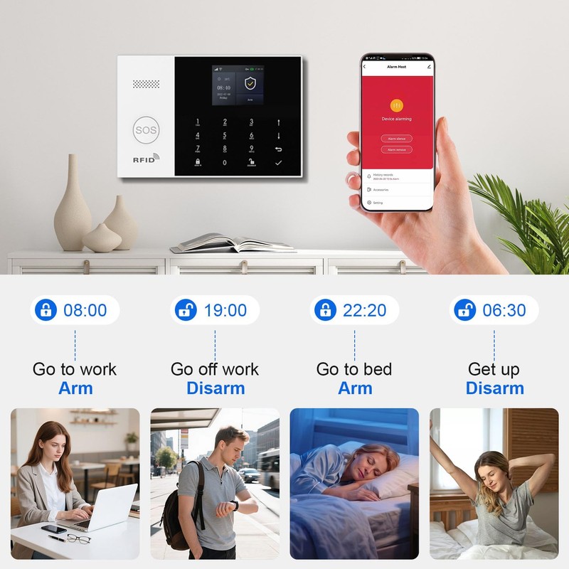 YBJ Alarm System for Home Security,15Piece DIY Kit with Motion