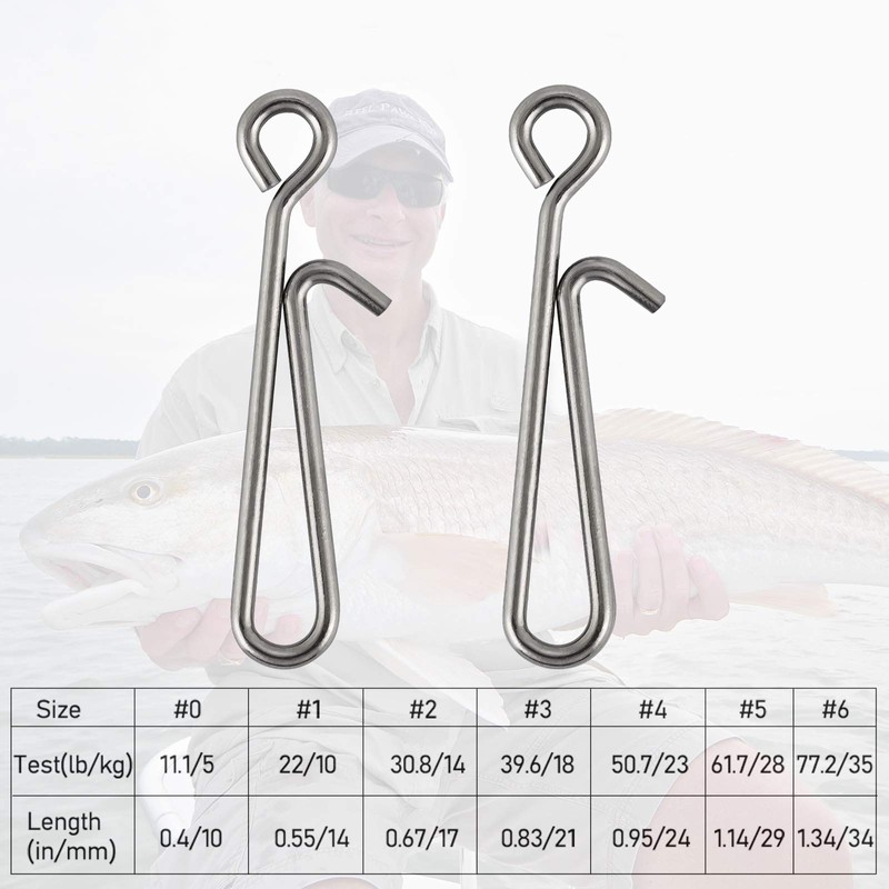 Alwonder 50pcs Fishing Snap Clips High Strength Stainless Steel Quick