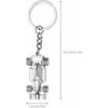 Glossy Silver Racing Car Keyring Keychain