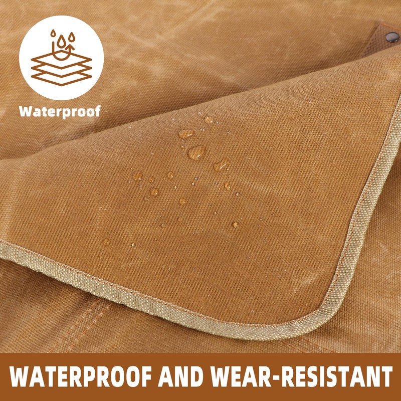 MIKI WELL Men's Waxed Canvas Woodworking Apron With Pockets Heavy
