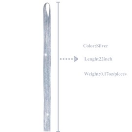 Silver Hair Tinsel Hair Extensions Fairy Tinsel Hair for Women Girls Glitter Tinsel Heat Resistant