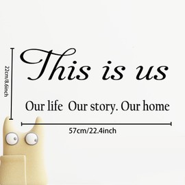 Family Quote Wall Sticker This is Us Living Room Bedroom Study Room Art Decorations, Wall Art Decor Vinyl Decal Black