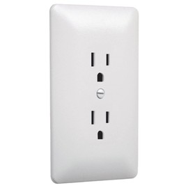 TayMac MW2000W Masque 2000 Series 1-Gang Nonmetallic Decorator Style Duplex Cover-Up Wall Plate, White, 5-Pack
