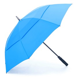 RUMBRELLA 55/62 Inch UV Golf Umbrella Large Oversize Double Canopy Vented Windproof Auto Open Stick Umbrella