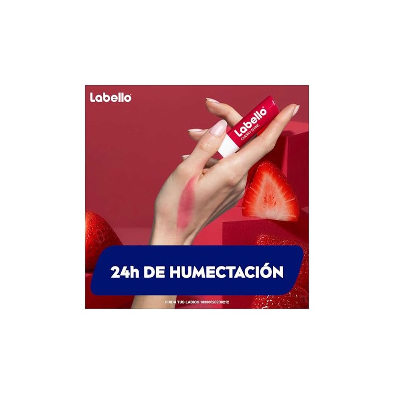 LABELLO Bálsamo labial con color Fresa (4.8g) protector labial con