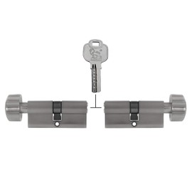 2x Knob Cylinder KD 80 mm 40/40 Simultaneous Locking with 10 Keys