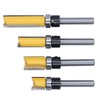 4Pcs Trim Hinge Router Bit Round Silver Yellow 1/4in Shank