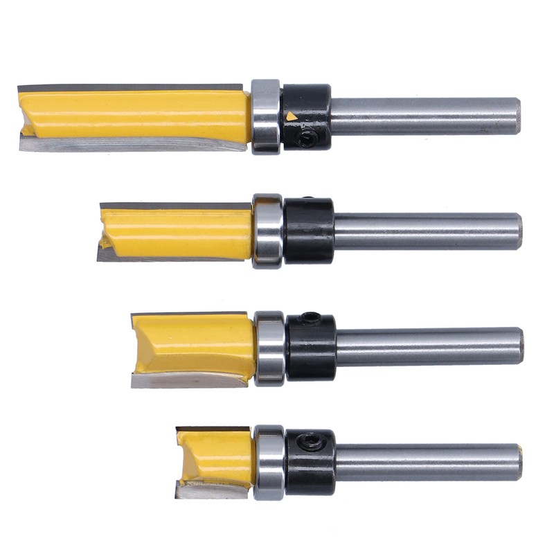 4Pcs Trim Hinge Router Bit Round Silver Yellow 1/4in Shank