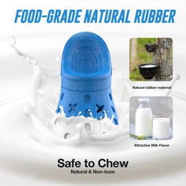 Dog Toys for Aggressive Chewers, Indestructible Dog Toys for Large Dogs, Tough Dog Toys Natural Rubber Interactive Dog Chew Toy with Bleef Flavor (Blue)