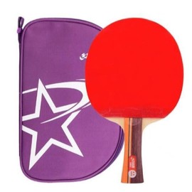 T2002 Shakehand (FL) Racket Set - 2-Star Series for Quick Attack and Loop | High-Performance 7-Ply Wood Blade with DHS Rubber | Table Tennis Racket by DHS