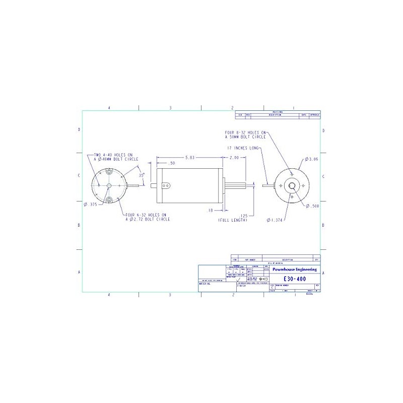 AmpFlow E30-400-48 Brushed Electric Motor, 24V, 48V, or 72 VDC,