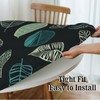 Yeylyn Modern Leaf Round Fitted Tablecloth with Elastic Table Cover