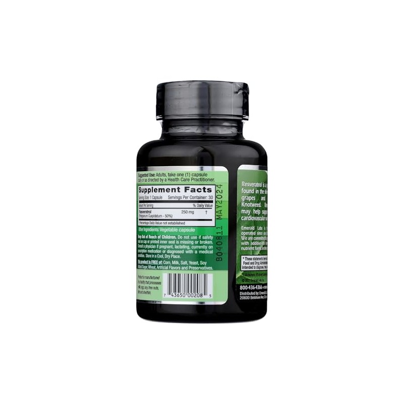 Emerald Labs Resveratrol - Dietary Supplement with Resveratrol for Cellular
