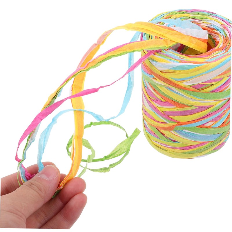 DOITOOL 1roll DIY Raffia Paper Rope Art Line Raffia Ribbon