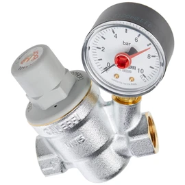 Caleffi 533241 1/2'' Tilted Reducer, Pressure Gauge, Chrome