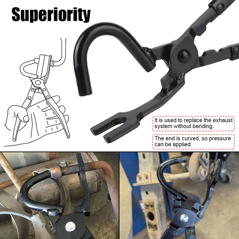 Exhaust Hanger Removal Pliers with Offset Jaw for Rubber Muffler