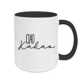 Tasse mit Spruch - Ciao Kakao - Keramiktasse, Kaffeetasse, Teetasse mit Spruch, Motivierende und Witzige Geschenkidee f√ºr Jeden Tag (schwarz)