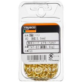 TRUSCO(トラスコ) 真鍮ヒートン#2 50本入 THTB2