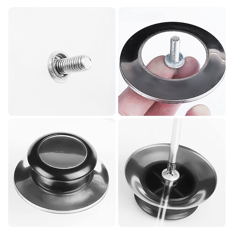 VOANZO 6Pcs Universal Pot Lids Handle Heat-Resistant Knobs Stainless Steel