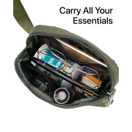 Nollia Belt Bag with Adjustable Strap Waterproof Fanny Pack Everyday Workout Crossbody Sling Bag-Olive