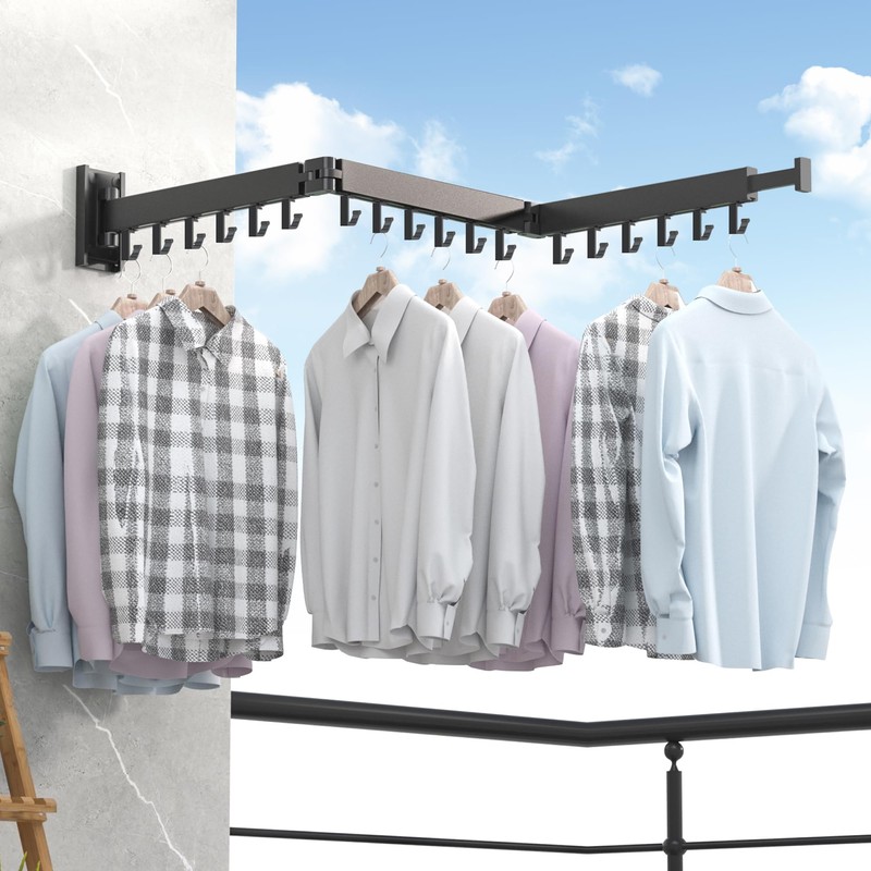 ZdwCyl Clothes Drying Rack,Laundry Drying Rack Wall Mount, Space Saver