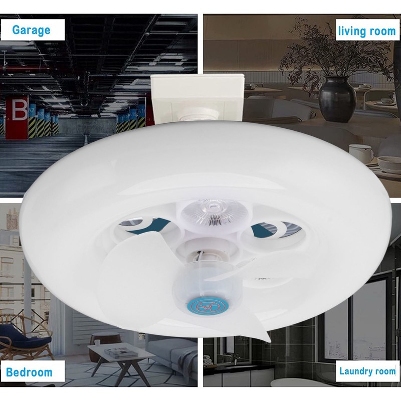 E27 LED Ceiling Fan Light Small Noiseless LED Fan Modern