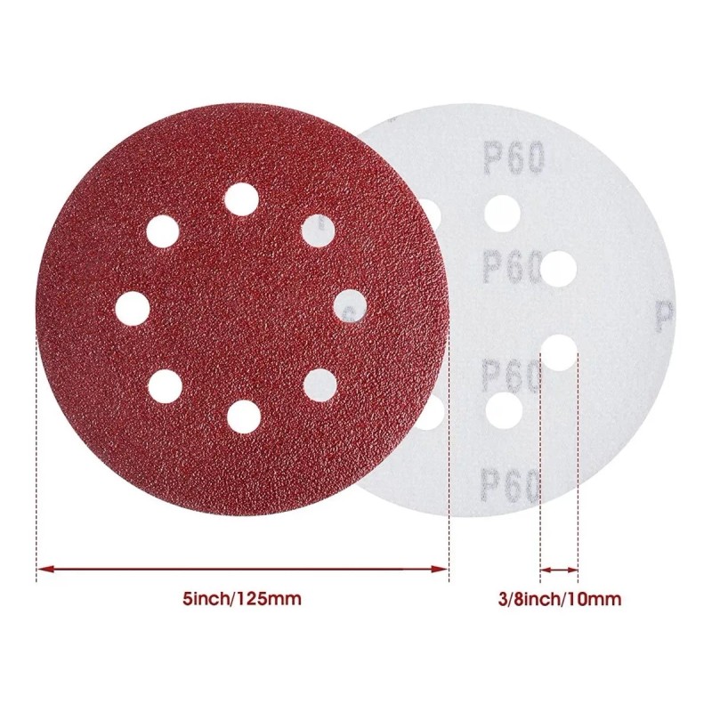 Generic 150 Discos De Lijas Orbital De 5 Pulgadas 60-1000(10tamanos)
