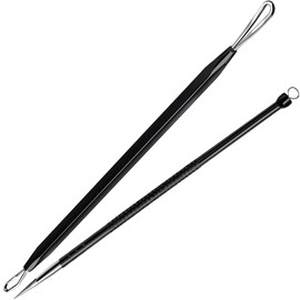 Teenitor Pimple Extractor Tool Comedone Extractor Acne Tool Blackhead Removal Tool 2-in-1 Pimple Popper Tool for Face and Nose Black